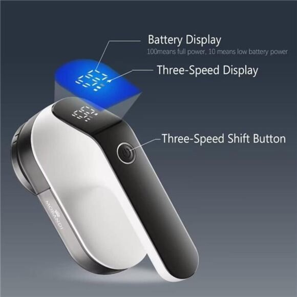 Electric Fabric Shaver, Homeleader Rechargeable Lint Remover,Led Digital Display - Picture 3 of 7